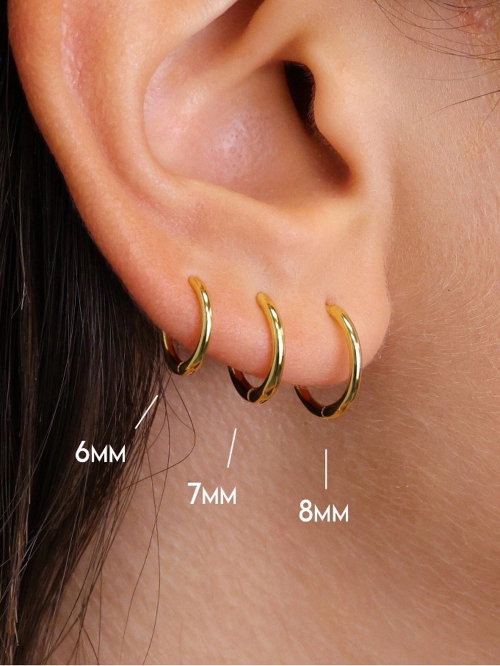 Gold Huggie Hoop Earrings